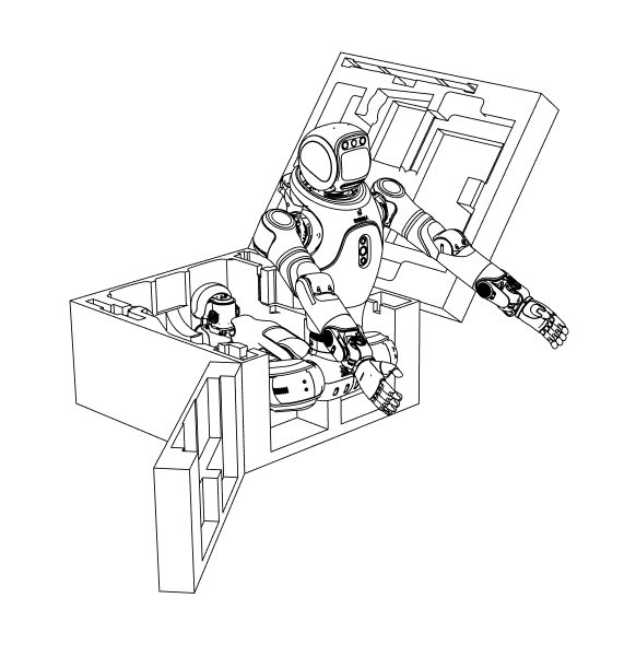 Step 1-2: Lift the robot slowly and carefully.