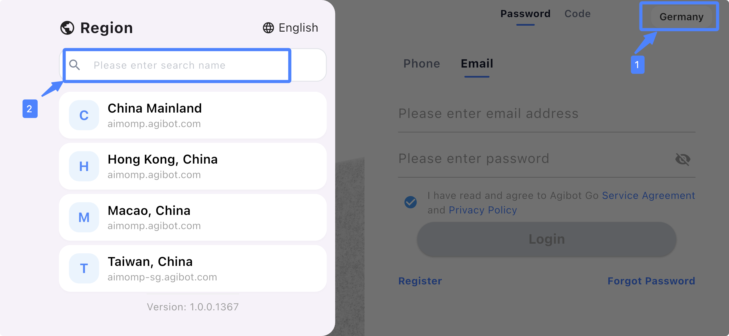 Depending on your region, select the nearest server